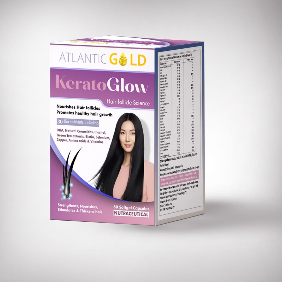 Atlantic Gold's Keratoglow - Hair growth formula for men and women - box