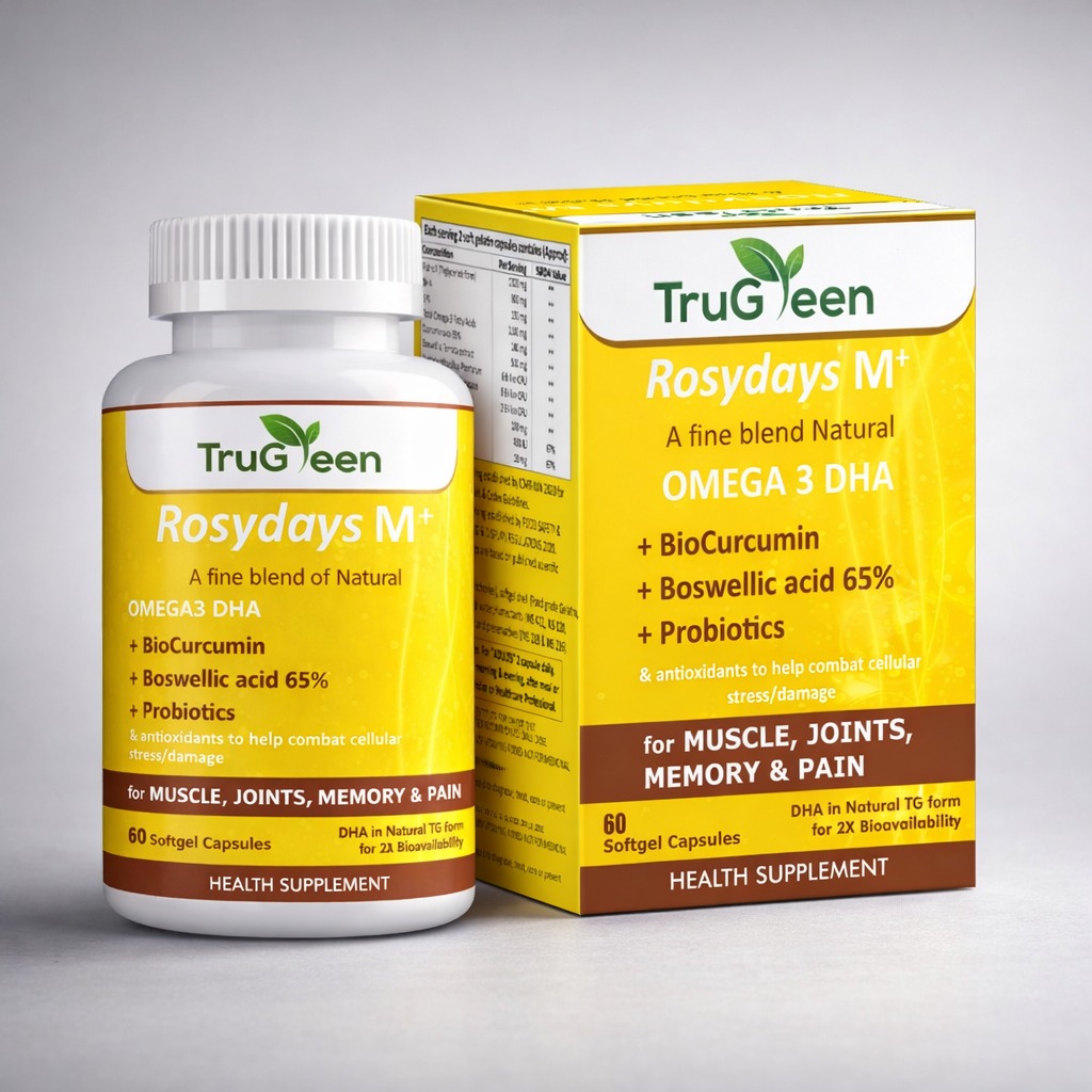 Atlantic Gold's RosydaysM+ for mobility & Joint pain 1st time in India box pack