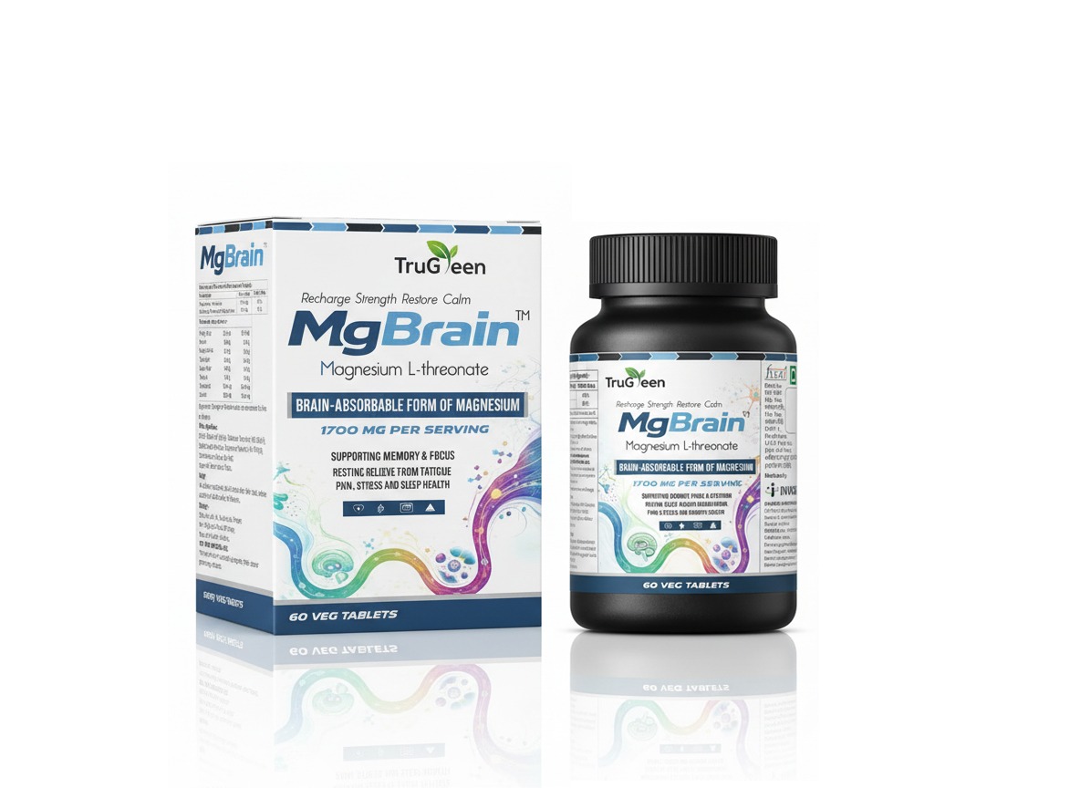 TruGreen's MgBrain Magnesium L-Threonate tablets for memory box pack image