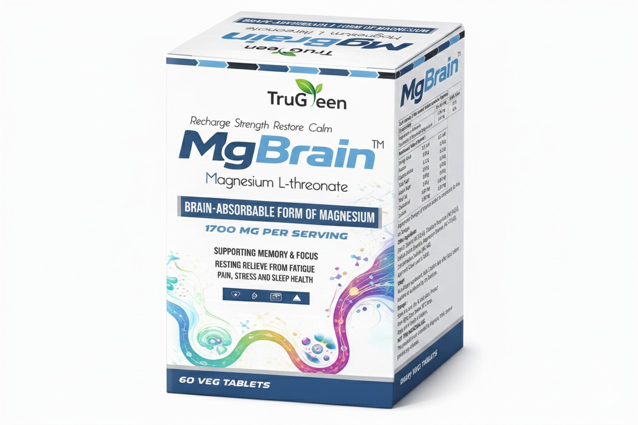 TruGreen's MgBrain Magnesium L-Threonate tablets for memory box